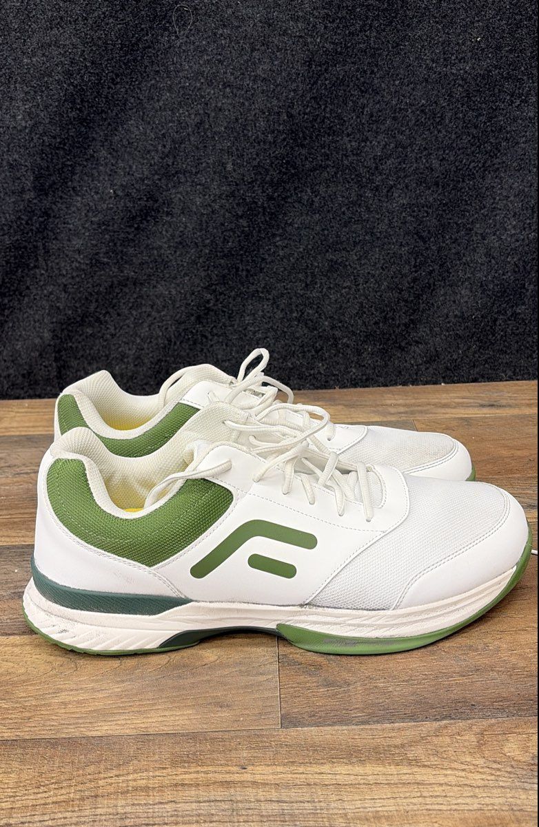 FitVille Pickleball Court Sneakers White Green Men's Size 14 Wide