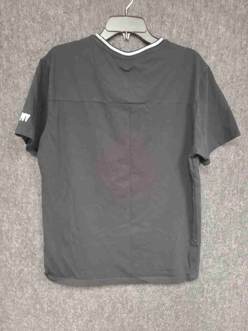 DKNY Sport Men's Black Zipper Mesh Pocket Cotton Blend T-Shirt Size L