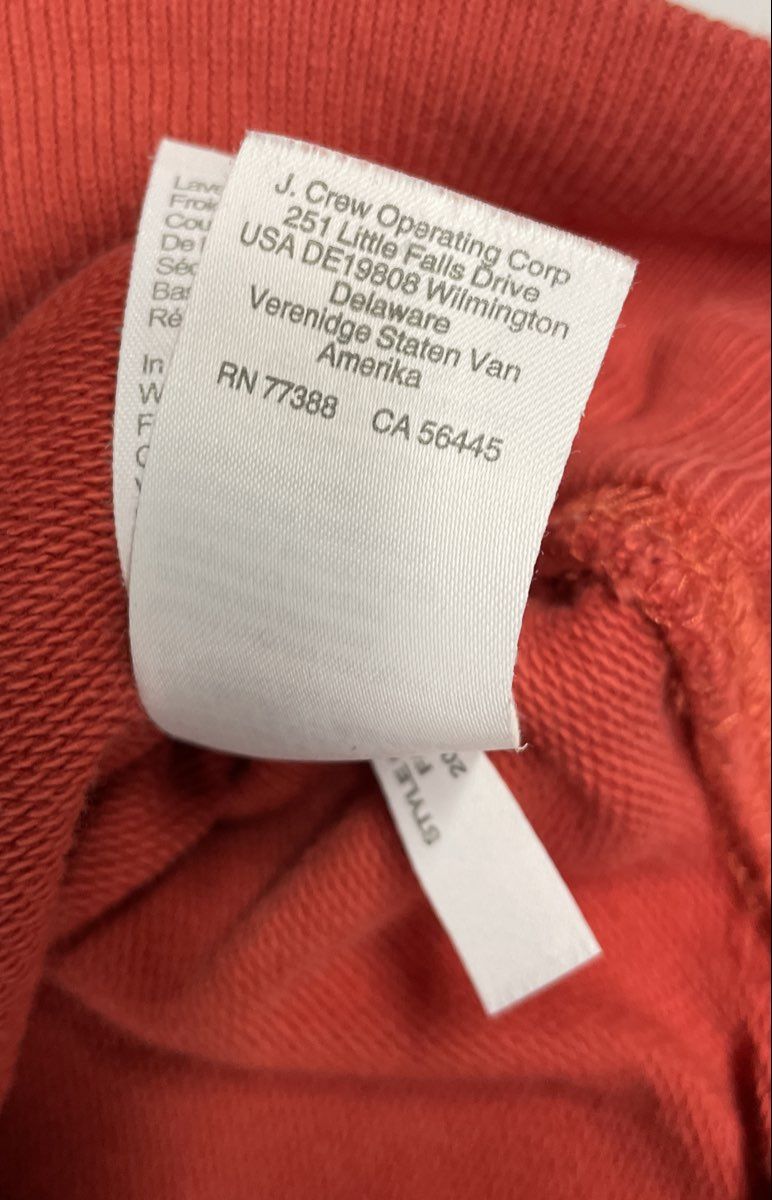J. Crew Men's Red Authentic Fleece 100% Cotton Pullover Hoodie Sz S