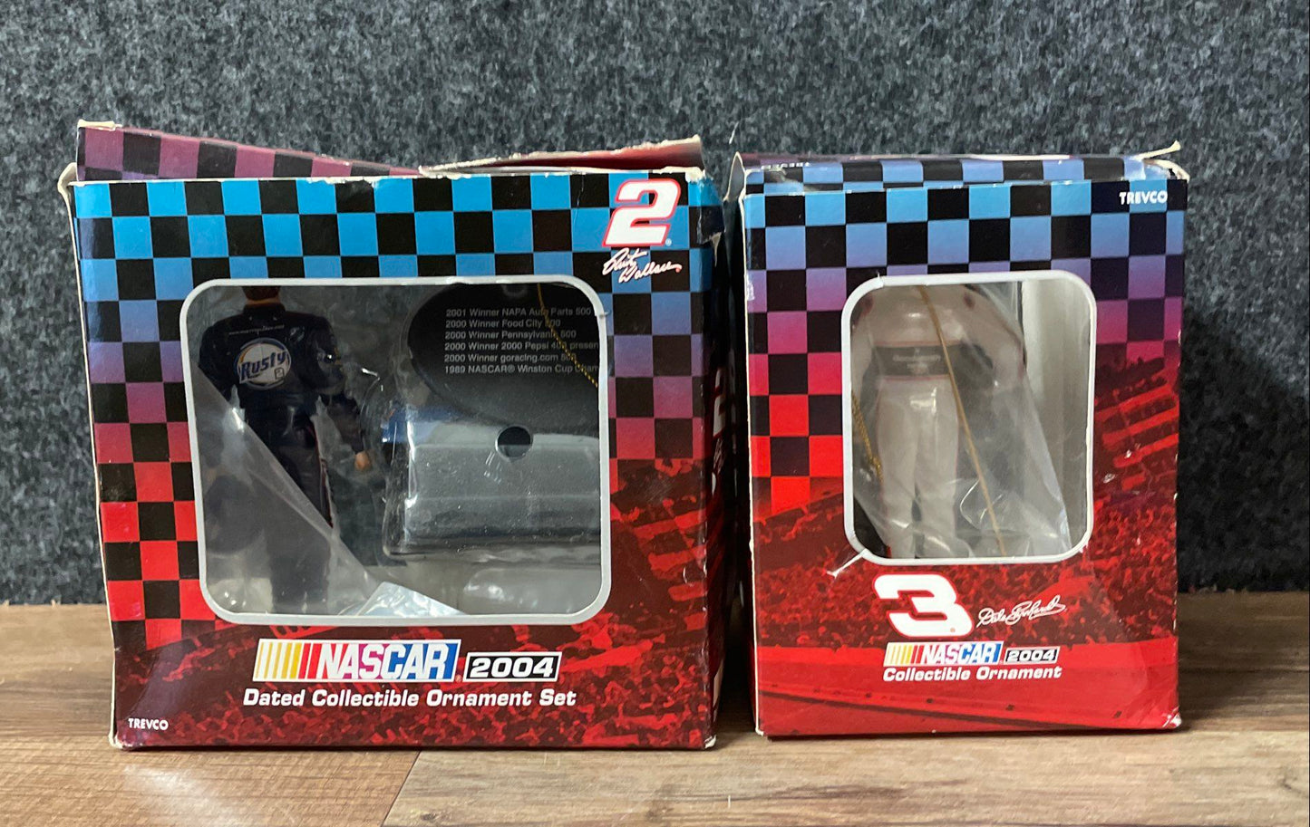 2004 NASCAR Rusty Wallace & Dale Earnhardt Collectible Ornament Lot