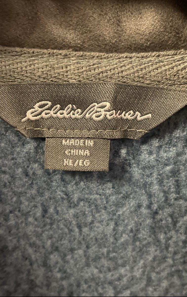 Eddie Bauer Men's Blue Twilight Heather Sweater Fleece 1/4 Zip Pullover NWT XL