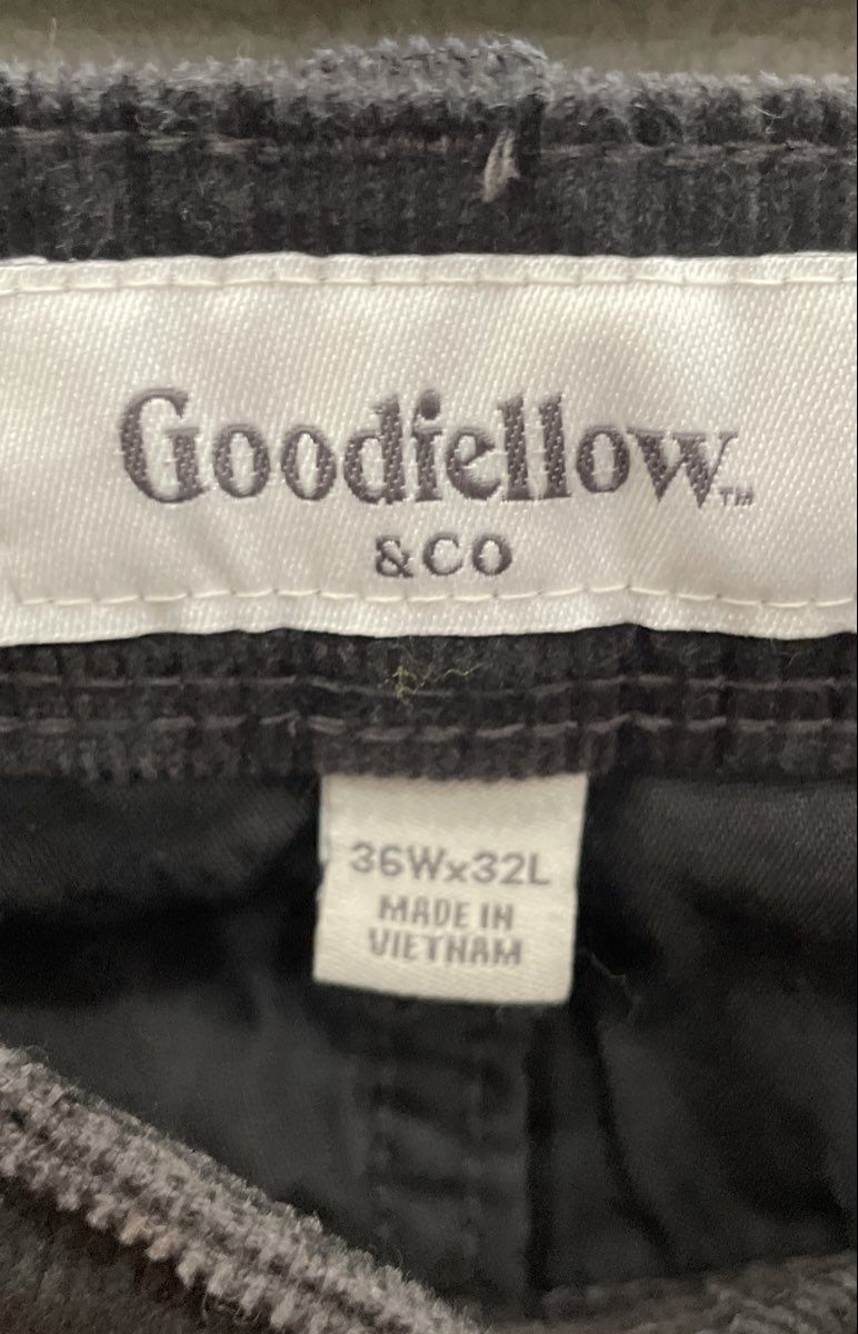 Goodfellow & Co Men's Black Slim Fit Corduroy Pants Size 36x32