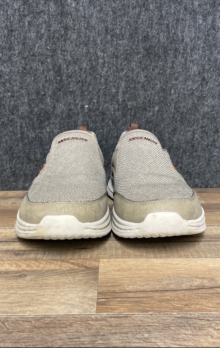 Skechers Relaxed Fit Slade Lucan Khaki Tan Slip-on Sneakers Men's Size 10 WW
