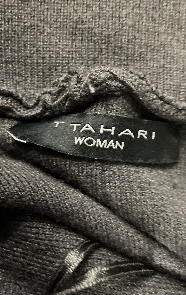 T Tahari Women's Gray Quarter Zip Ribbed Pullover Sweater Plus Size 2X