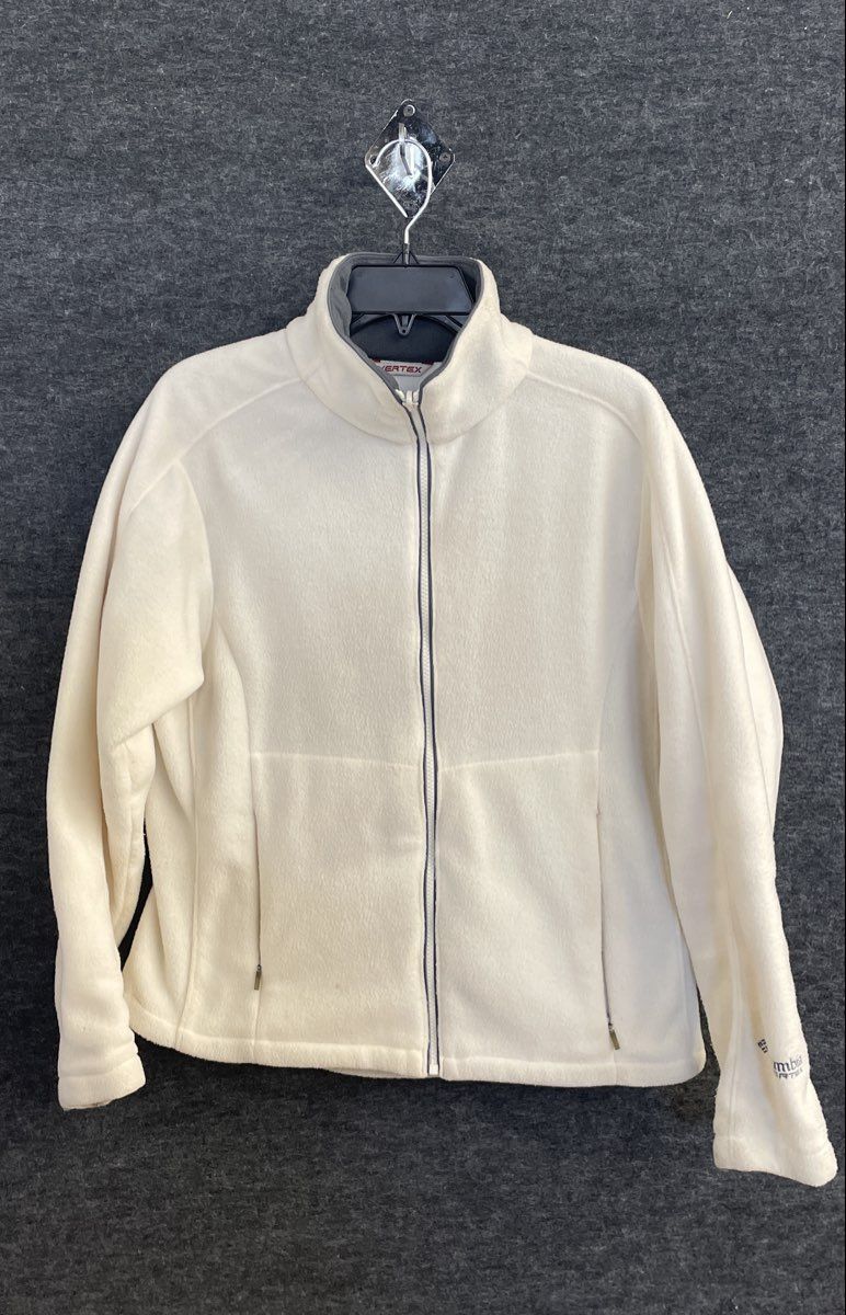Columbia Women's Vertex Interchange Fleece Jacket Off-White Full Zip Sz M