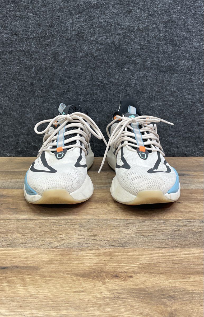 Adidas AlphaBoost V1 White Black Lucid Blue Running Shoes Men's Size 12