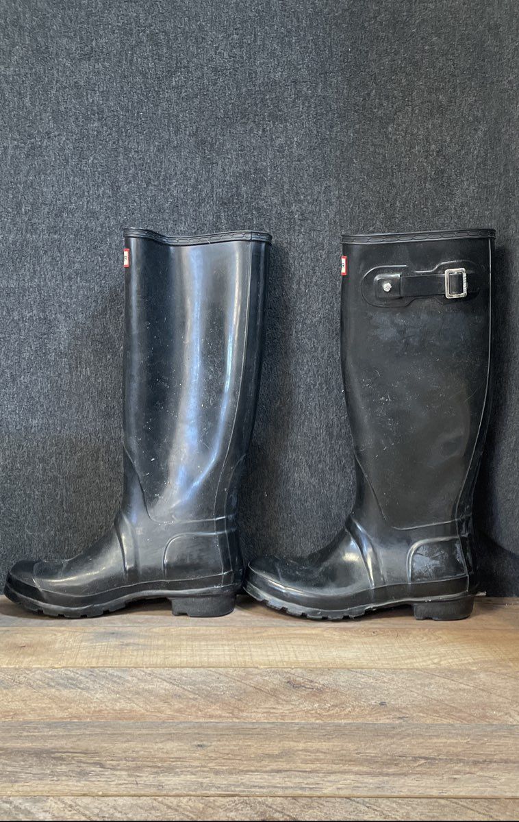 Hunter Original Tall Black Rubber Waterproof Rain Boots Women's Size 6