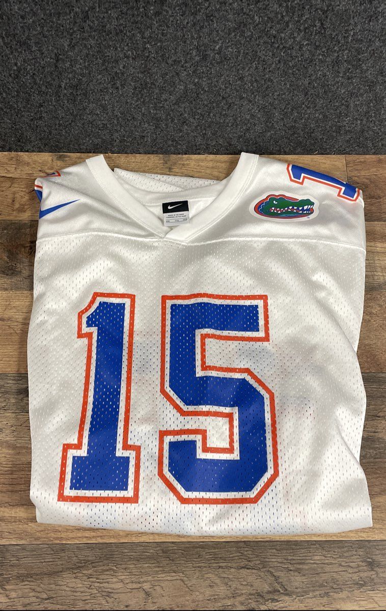 Nike Florida Gators #15 Football Jersey White Mesh NCAA Team Sz XXL