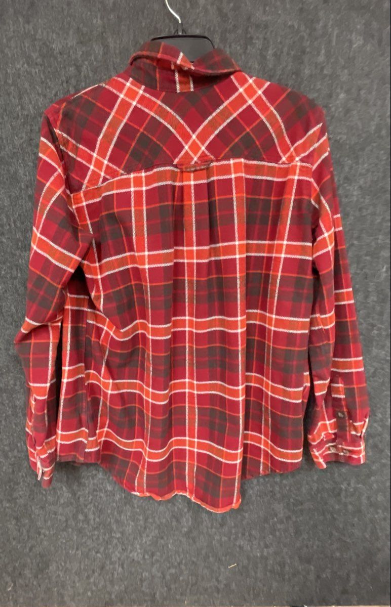 Duluth Trading Co Men's Red Plaid Long Sleeve Button Down Flannel Shirt Sz L