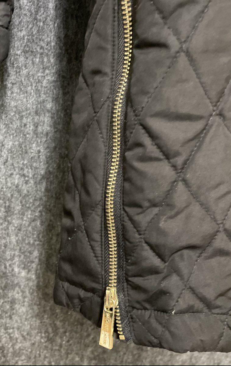 Michael Kors Women's Black Quilted Anorak Jacket Gold Hardware Hooded Sz S