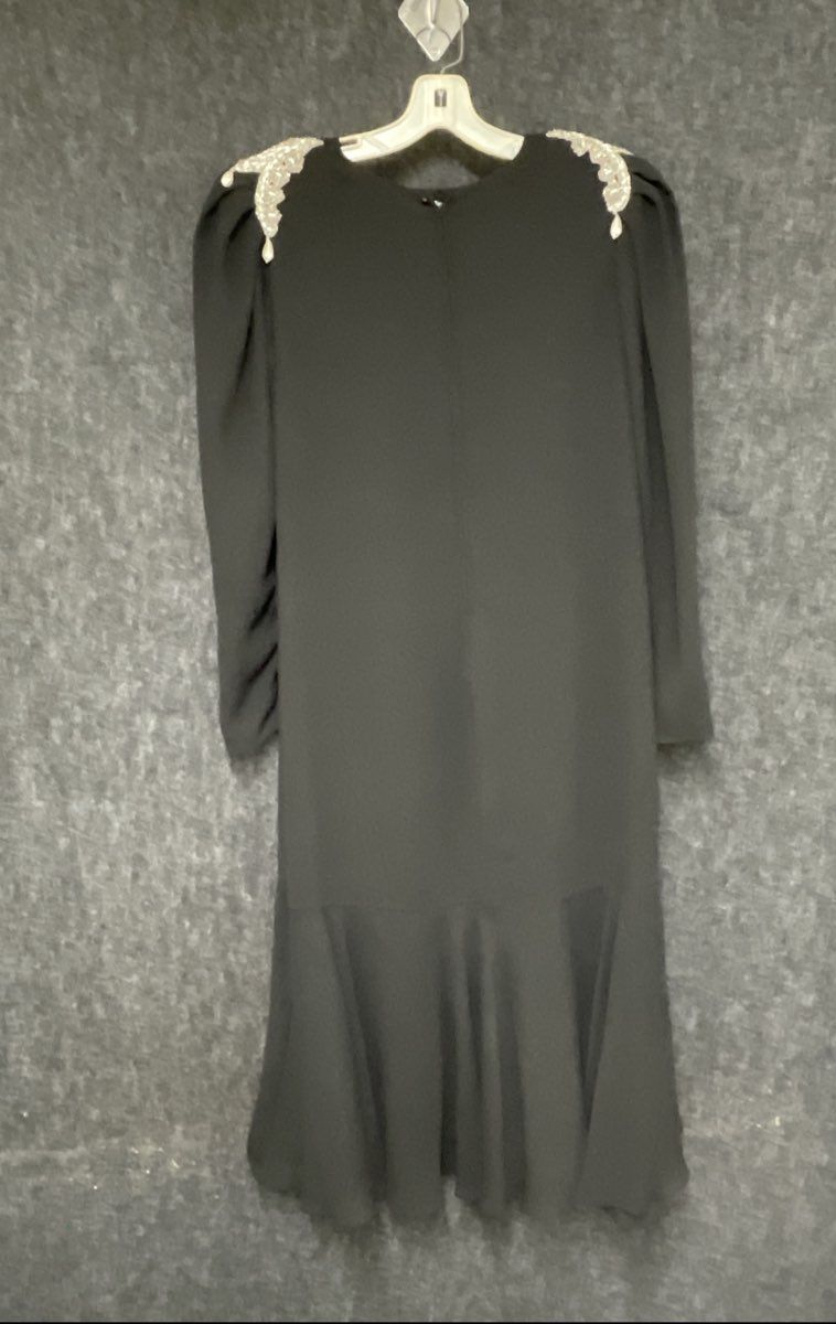 Vintage 90s Ursula of Switzerland Beaded Shoulder Formal Maxi Dress Sz L USA
