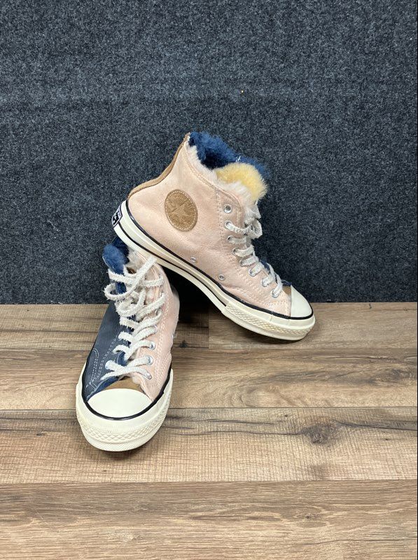 Converse Chuck 70 High Top Multi-Color Suede Shearling Lined Sneakers Size 6.5