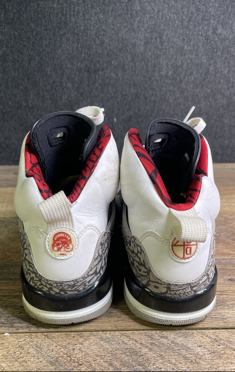 Nike Air Jordan Spizike White Cement Youth Basketball Sneakers Size 6.5Y