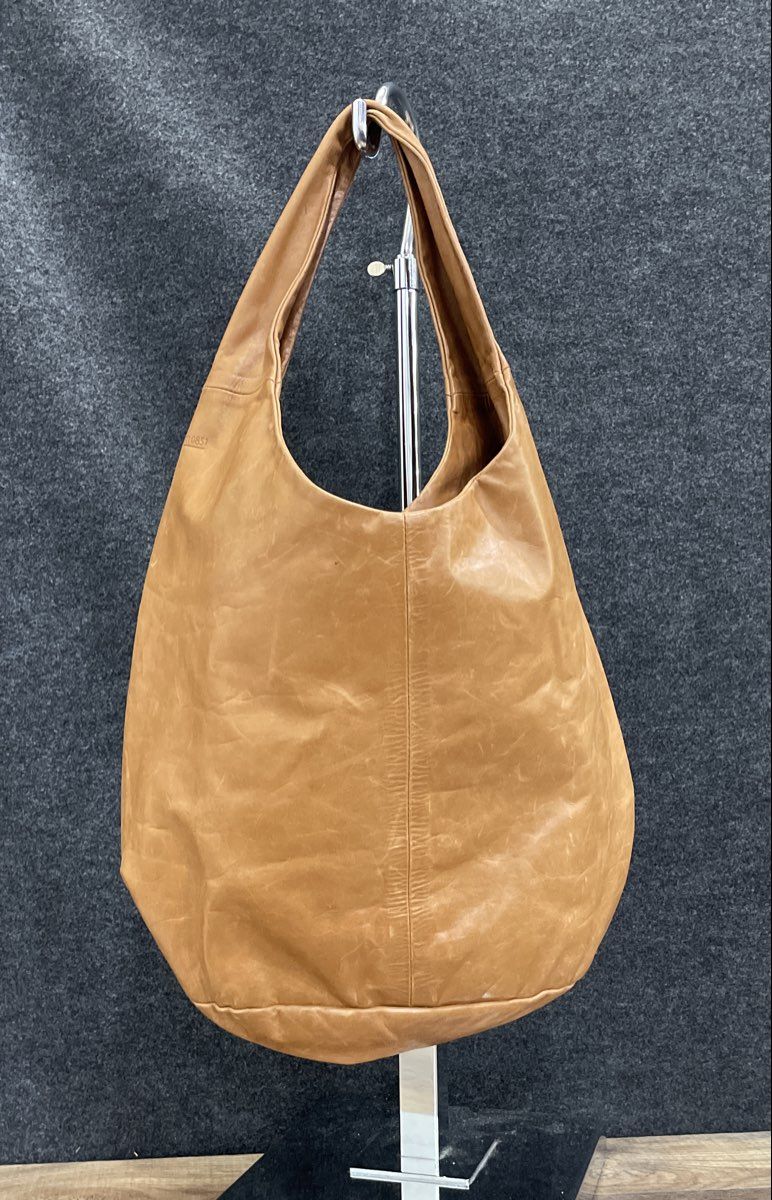 m0851 Brown Leather Hobo Shoulder Bag Made in Canada Tan Large Designer