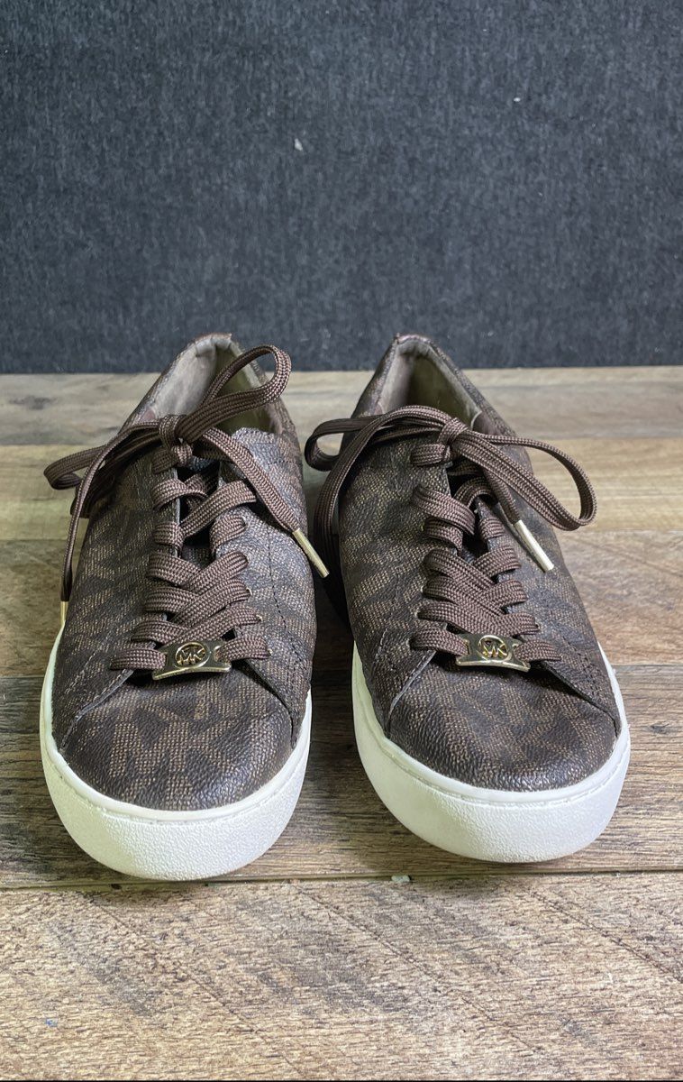 Michael Kors Keaton Brown Logo Lace Up Sneakers Women's Size 7