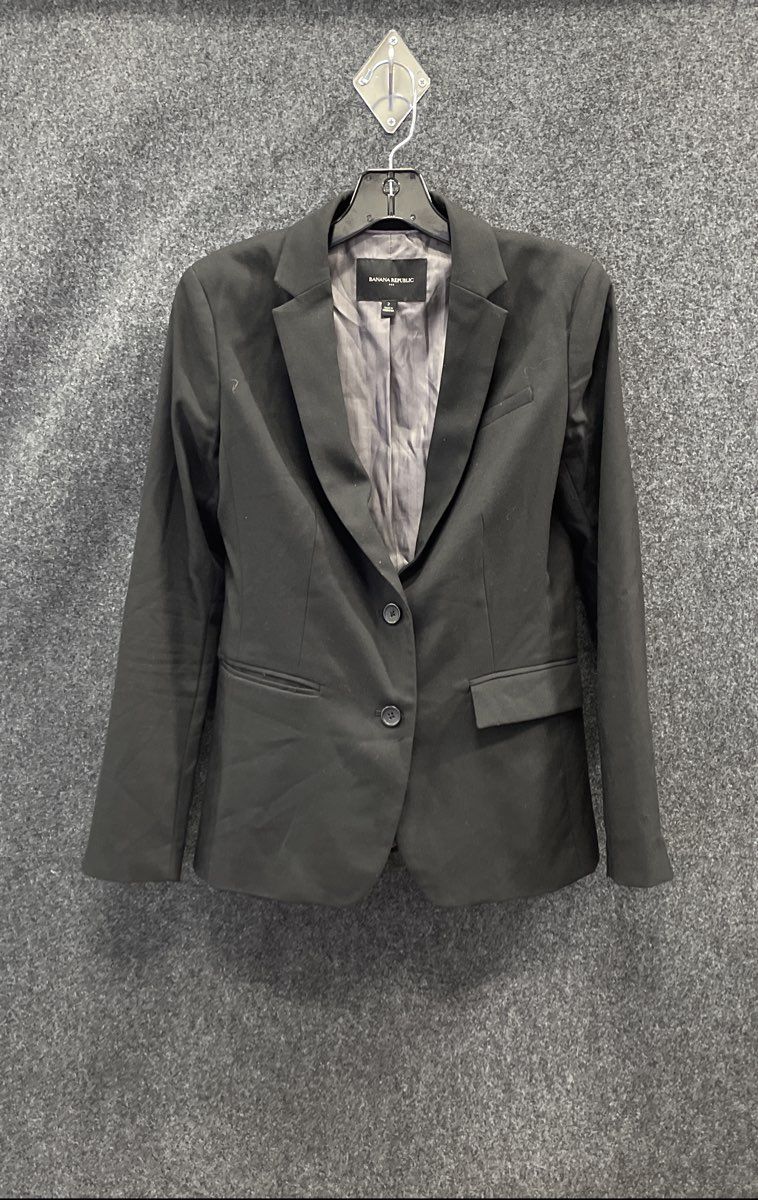 Banana Republic Women's Black Two-Button Lined Blazer Jacket Size 2