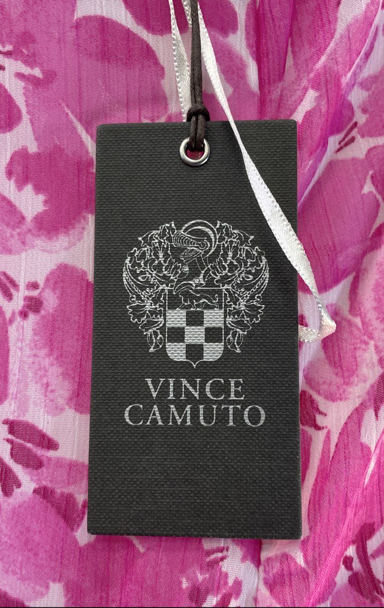 Vince Camuto Women's Hot Pink Floral High Neck Halter Maxi Dress NWT Sz L