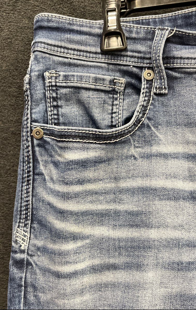 BKE Men's Mason Jeans Light Medium Wash Distressed Straight Leg Sz 34x30