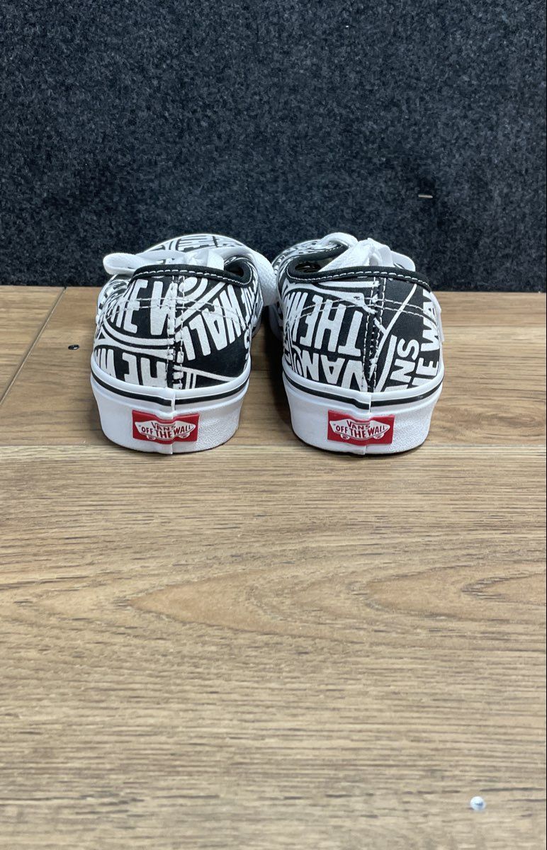 Vans Authentic Off The Wall Logo Black White Sneakers Women's 7.5 Men's 6