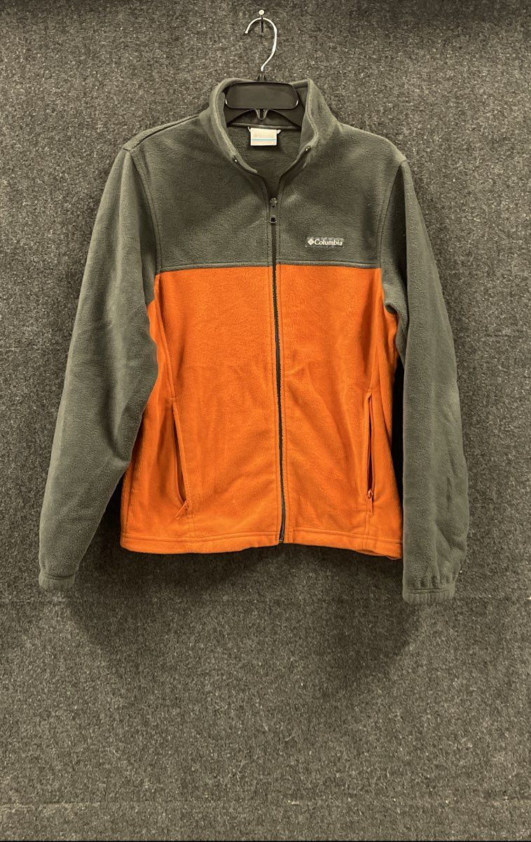 Columbia Men's Steens Mountain Colorblock Full Zip Fleece Jacket Gray Orange S