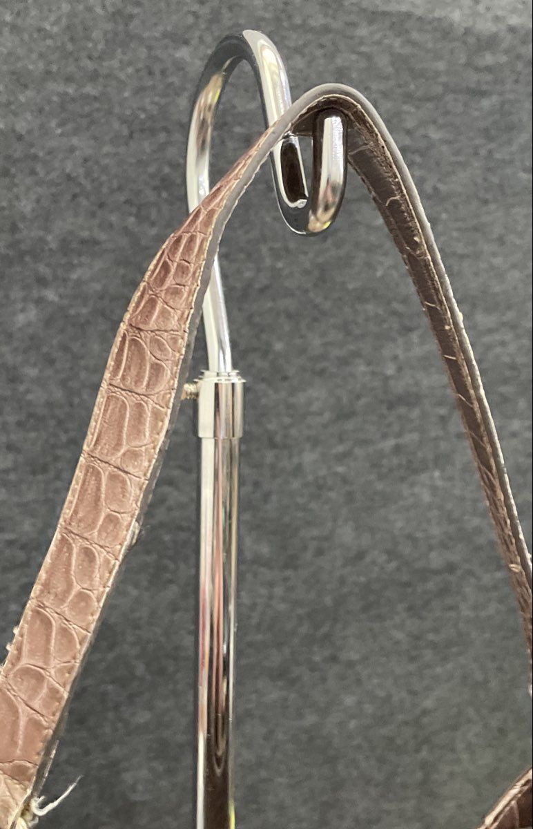 Liz Claiborne Brown Crocodile Embossed Faux Leather Hobo Shoulder Bag Vintage