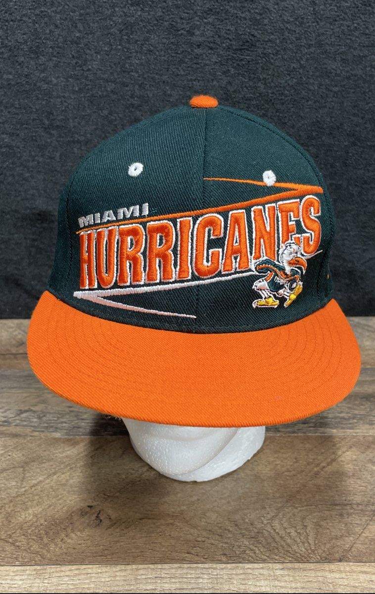NCAA College Football Miami Hurricanes Hat Zephyr Snapback Cap Green Orange