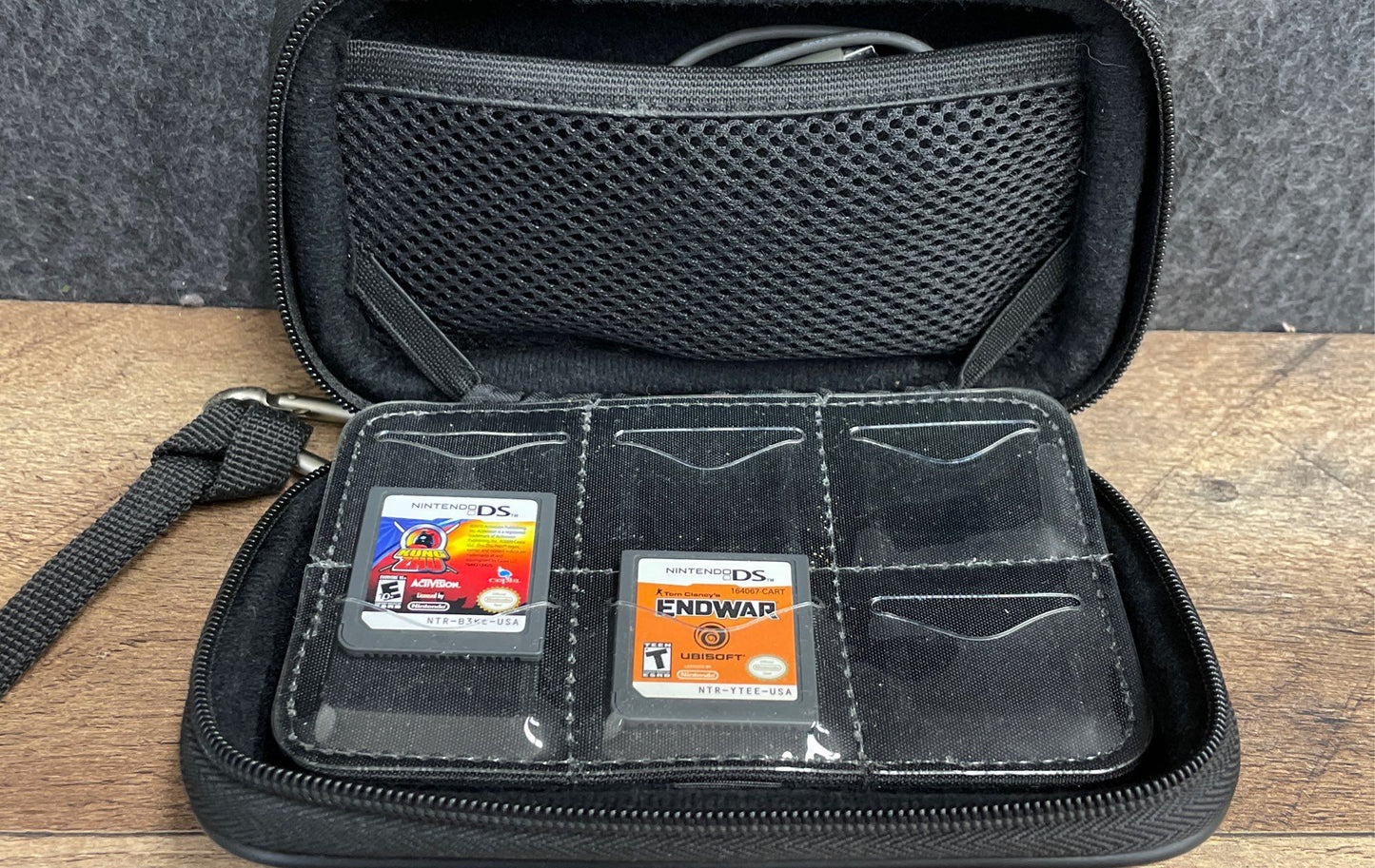 Kung Zhu & EndWar 2 Nintendo DS Game Lot with Travel Case & Cable