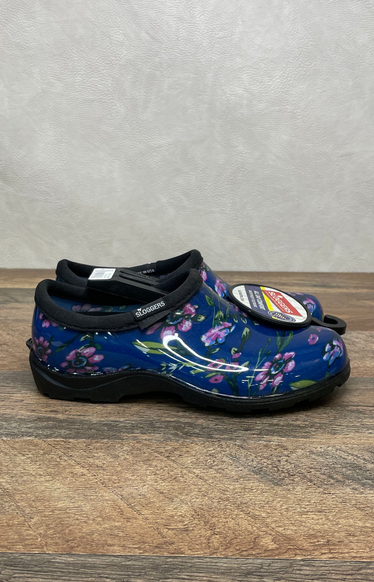 Sloggers Premium Garden Clogs Ditsy Blue Floral Waterproof Women's Size 6 NWT