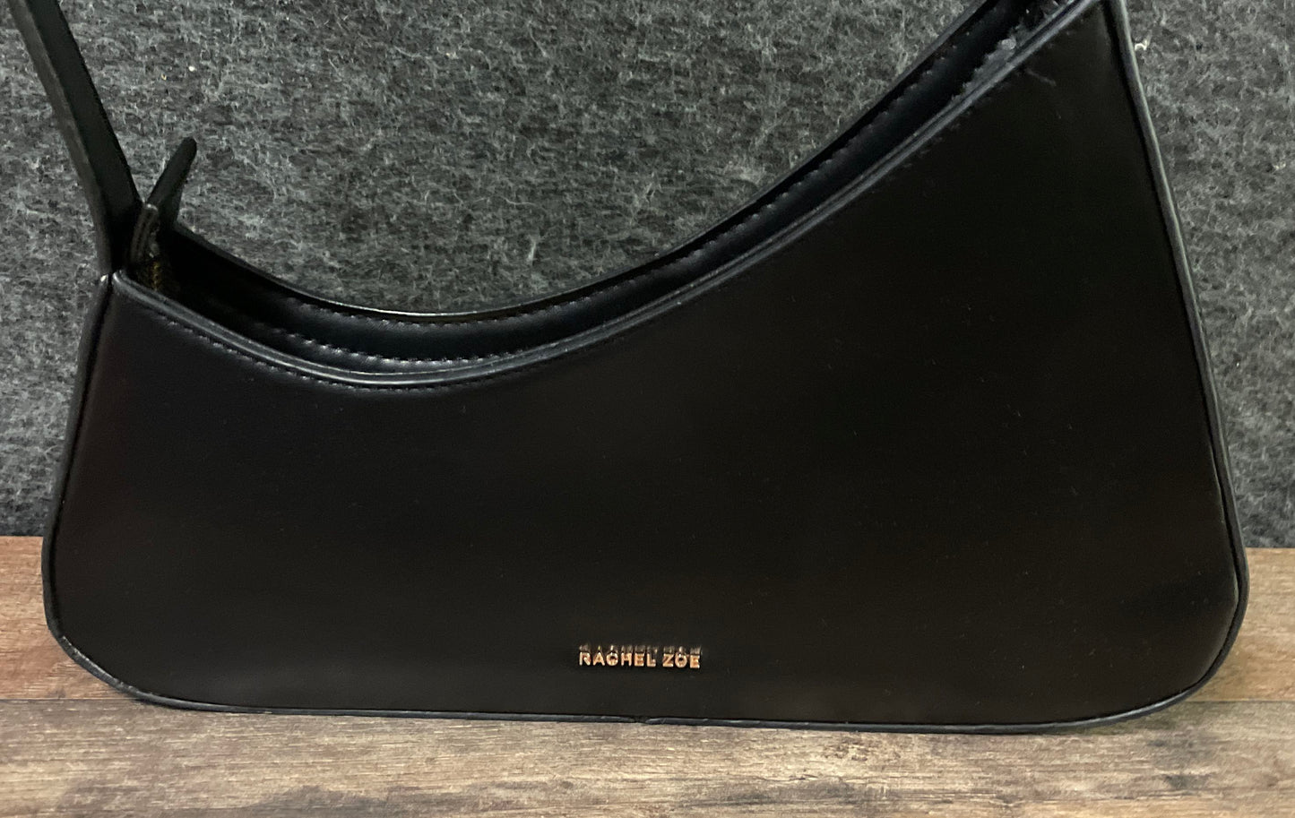 Rachel Zoe Black Asymmetrical Shoulder Bag Gold Hardware Hobo Purse
