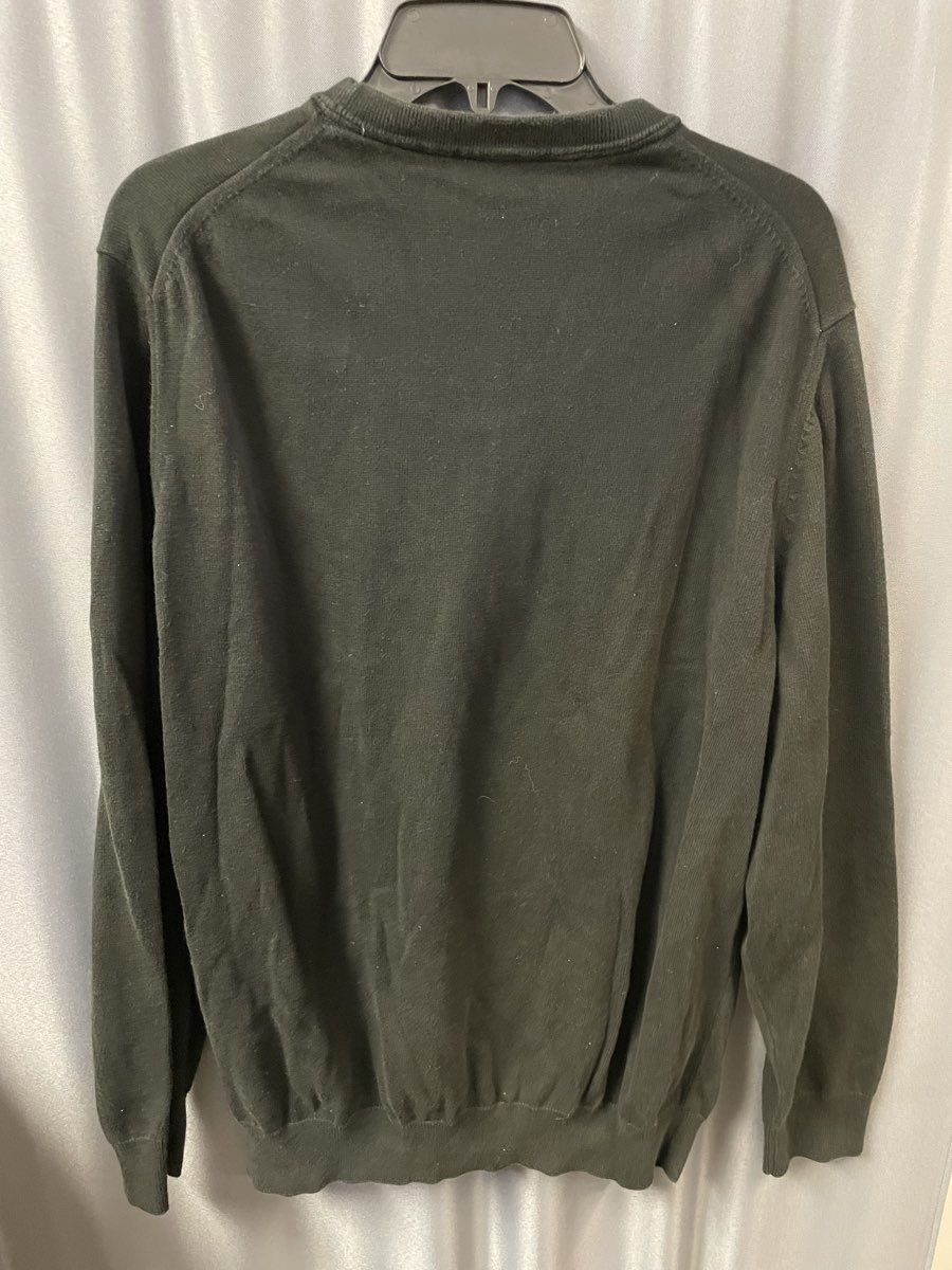 Lacoste Men's Black Cotton Knit Crew Neck Sweater Regular Fit Sz XL