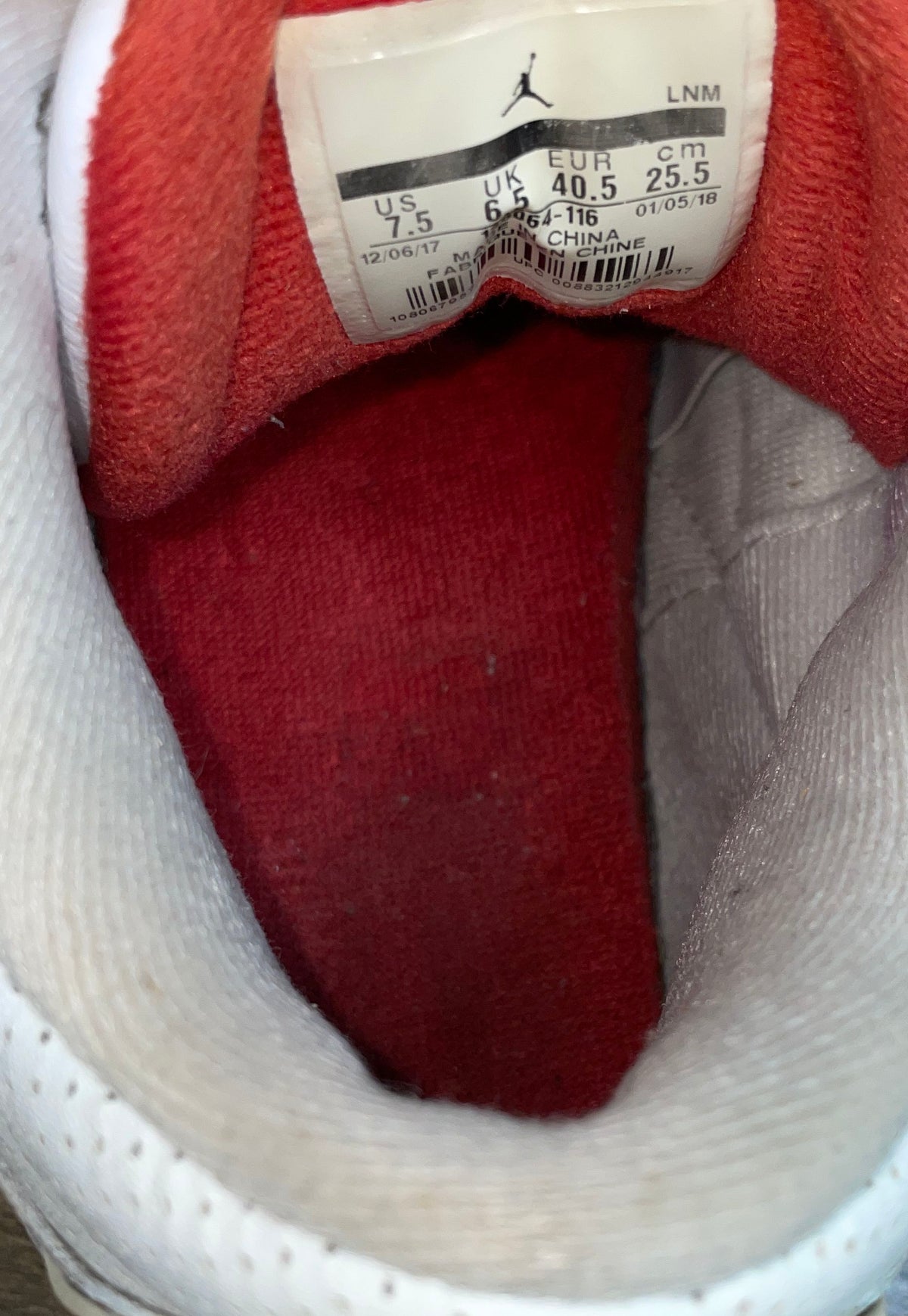 Nike Air Jordan 3 Retro Katrina White Fire Red Cement Grey Size 7.5