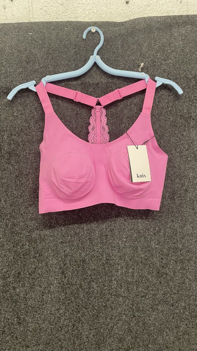 Knix Women's Pink Knixy Lace Racerback Bralette Seamless NWT Sz M+