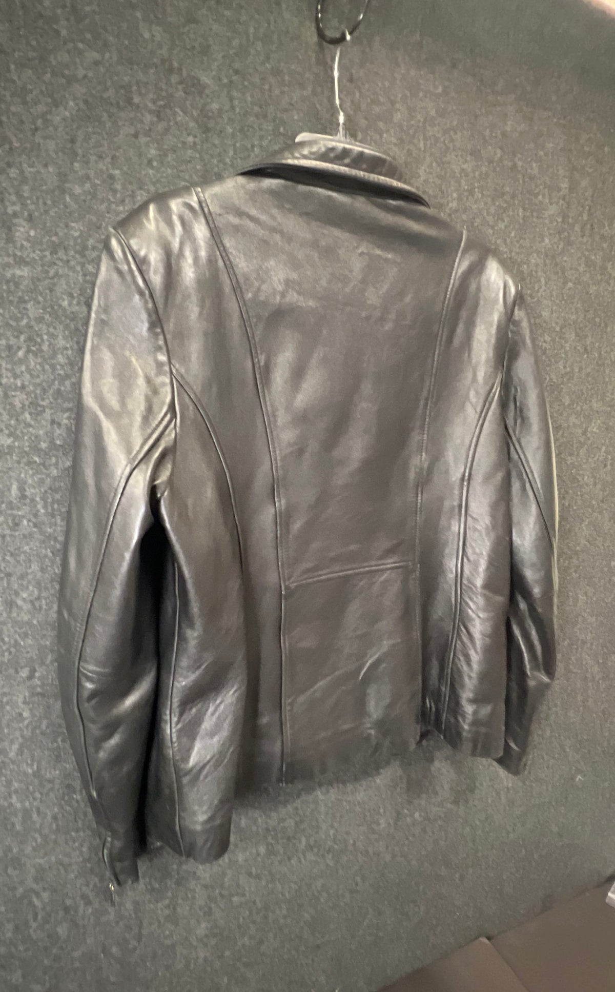 B. Moss Clothing Company Women's Black Leather Full Zip Jacket Vintage Y2K Sz L