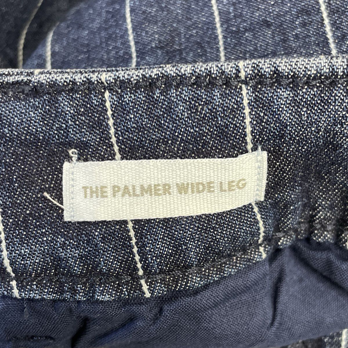 LOFT Women's Palmer Wide Leg Blue White Striped Denim Pants Sz 2P