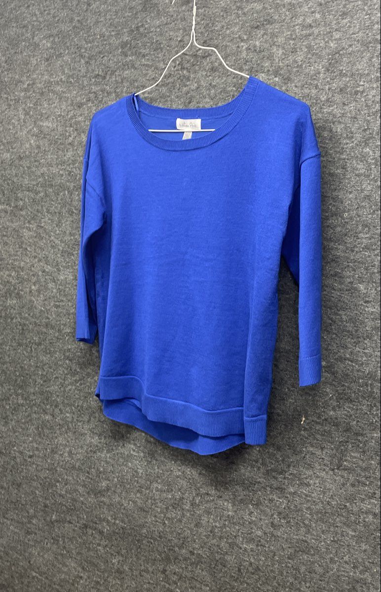 Melissa Paige Women's Cobalt Blue Button Back 3/4 Sleeve Sweater Sz M NWT