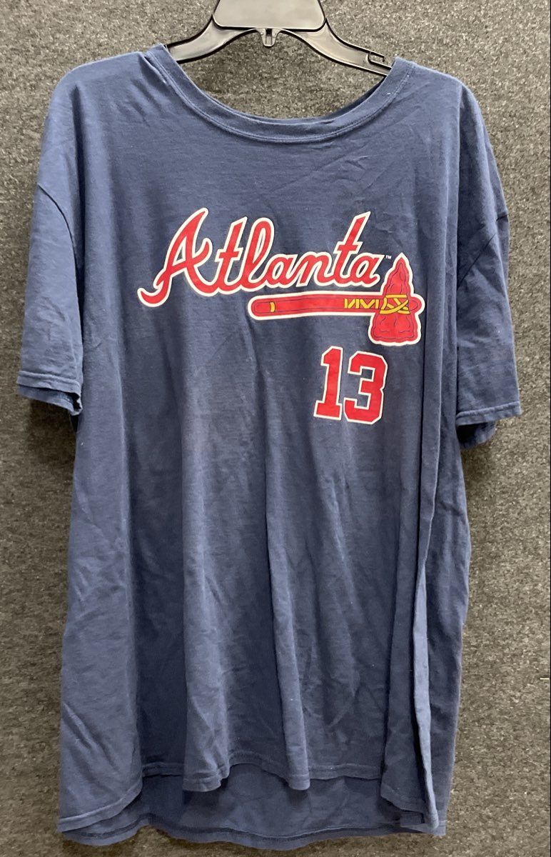 MLB Atlanta Braves Ronald Acuna Jr. #13 Player Graphic T-Shirt Navy Sz 2XL