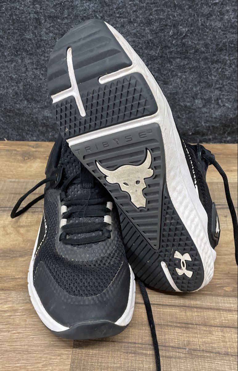 Under Armour Project Rock BSR 3 Black White Training Shoes Men's Size 9