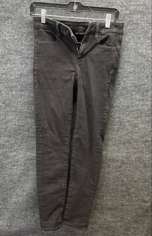 American Eagle Women's Black Ne(x)t Level Stretch Skinny Jeans Sz 2 Short