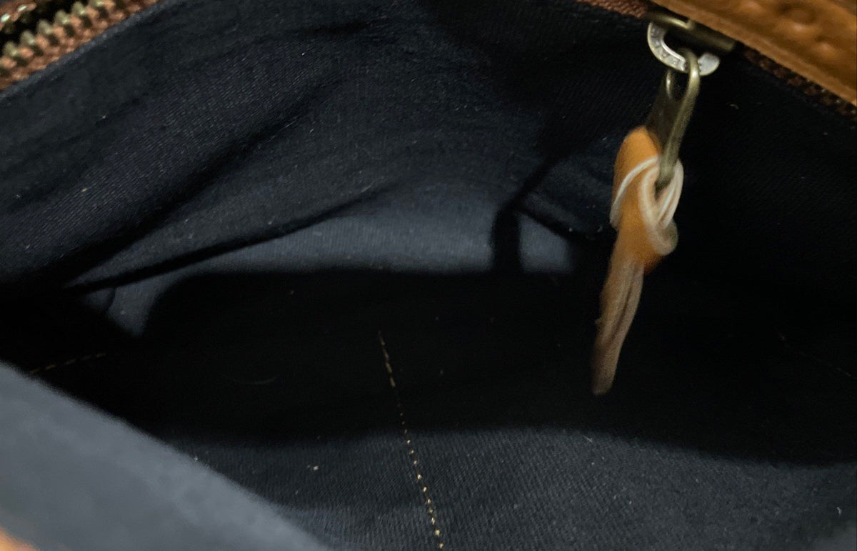 Wanderers Brown Leather Crossbody Bag Small Gold Hardware Purse