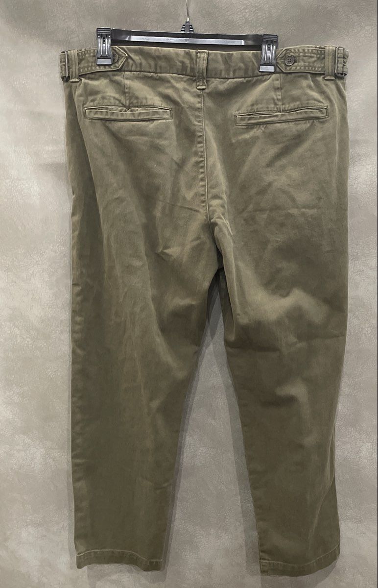 Banana Republic Men's Olive Green Cotton Chino Pants Waist Tabs Sz 36x30