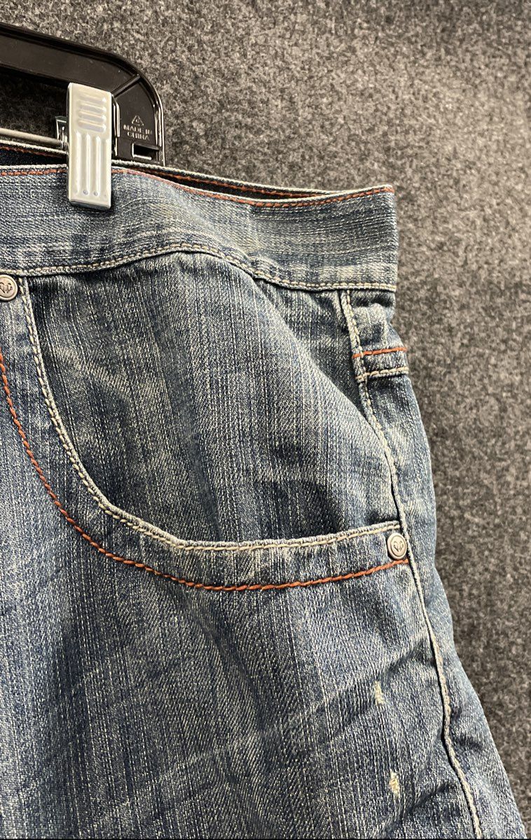 DMZ Denim Men's Blue Vintage Y2K Hip Hop Baggy Contrast Stitch Shorts Sz 42