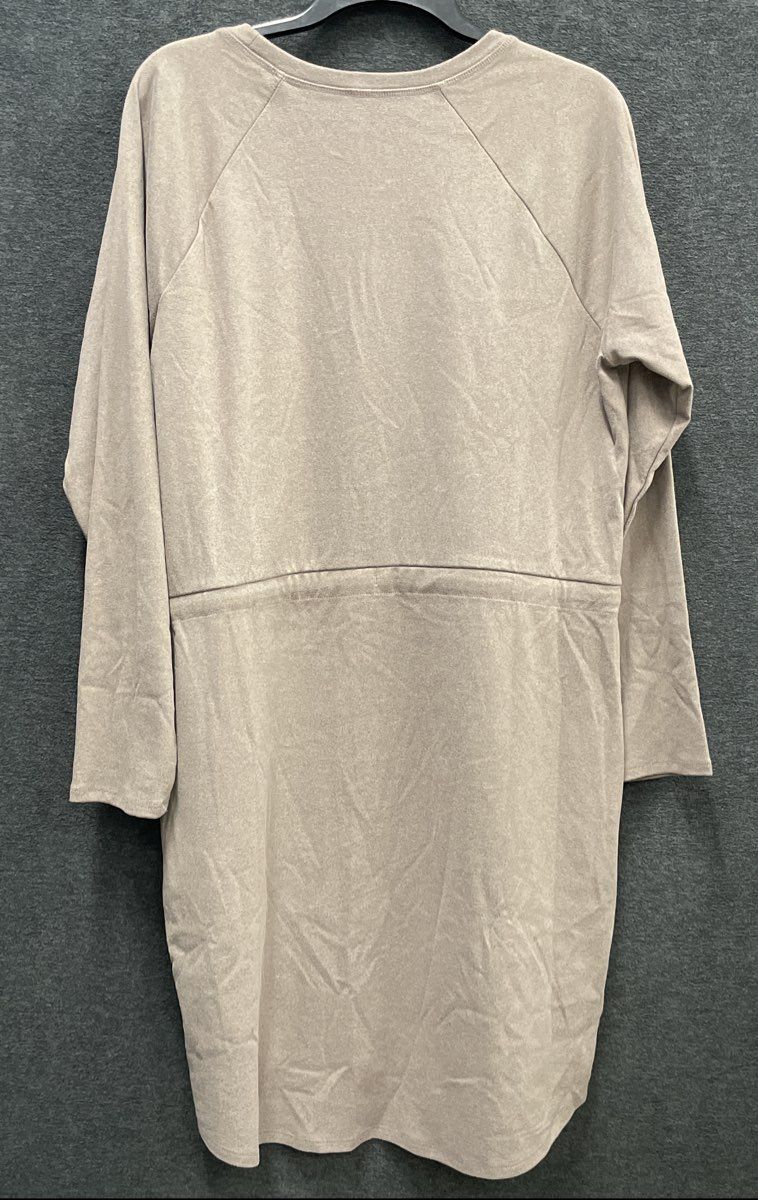 Kyodan Outdoor Women's Taupe Long Sleeve Drawstring Sweatshirt Dress NWT Sz L