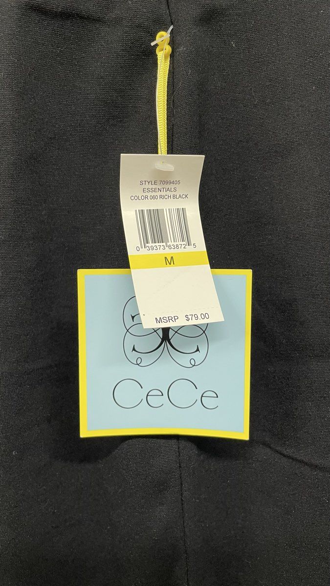 CeCe Women's Black Essentials Front Slit Pencil Skirt NWT Sz M