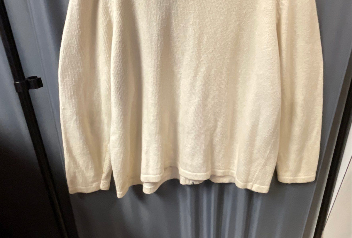 Croft & Barrow Women's Cream Embroidered Autumn Leaves Cardigan Sz 2X