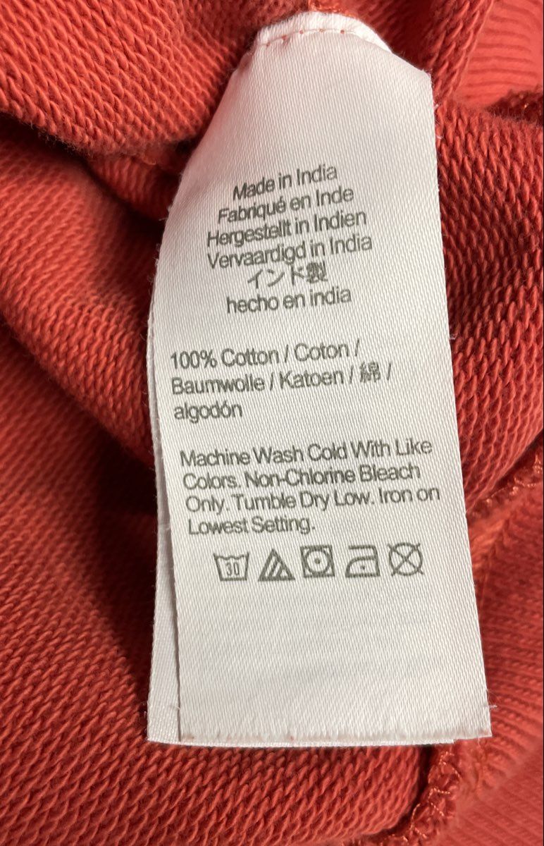 J. Crew Men's Red Authentic Fleece 100% Cotton Pullover Hoodie Sz S