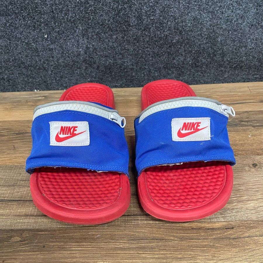 Nike Benassi JDI Fanny Pack Slides Red Blue White AO1037-601 Men's Size 7