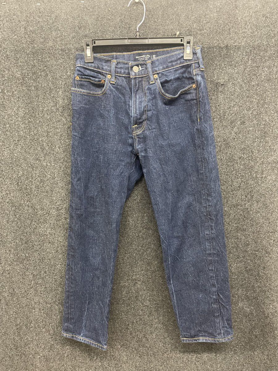 Abercrombie & Fitch Men's Dark Blue Athletic Loose Vintage Stretch Jeans 28x28