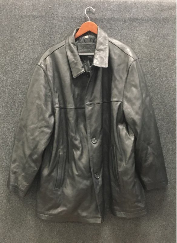 Vintage 90s St. John's Bay Men's Black Nappa Leather Car Coat Jacket Sz XXL