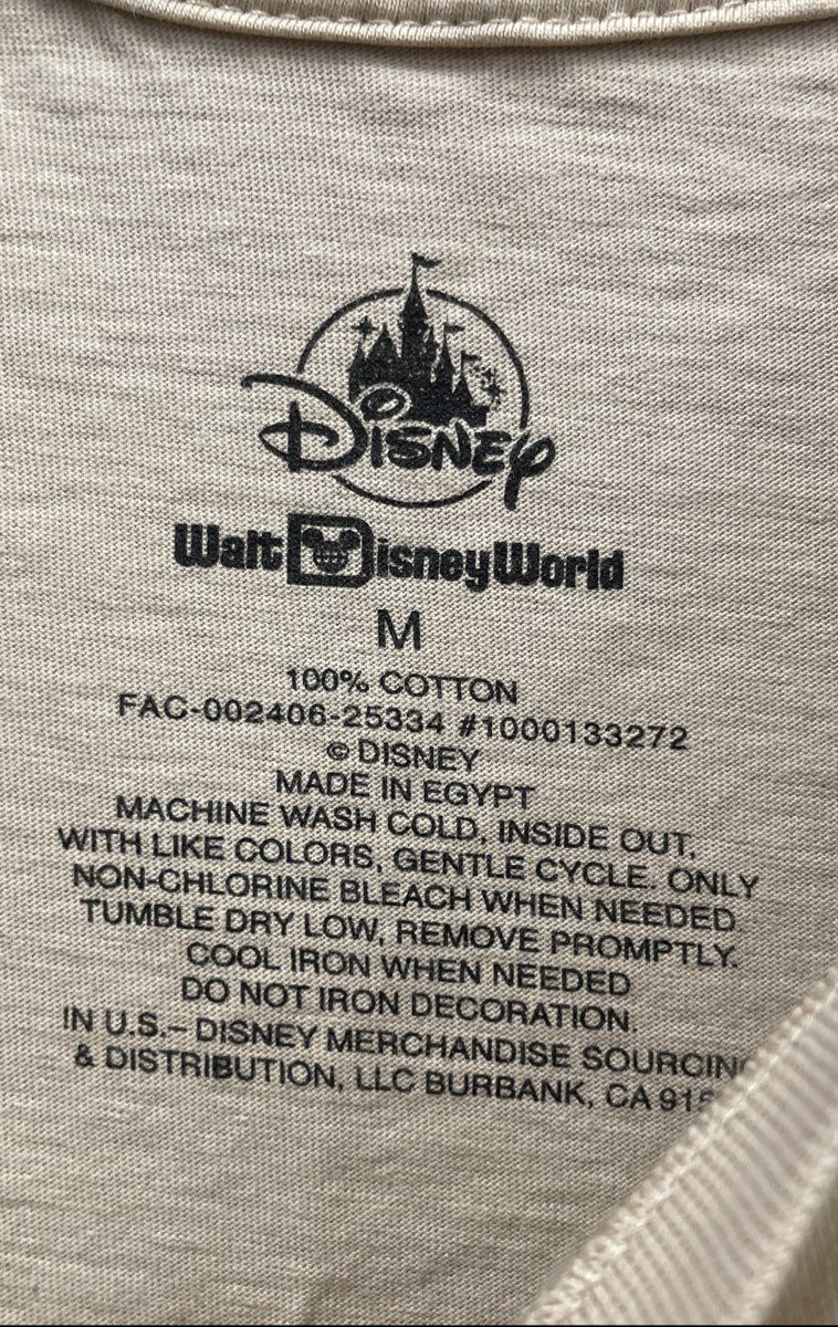 Walt Disney World Unisex Tinkerbell Castle Graphic T-Shirt Beige Cotton Sz M