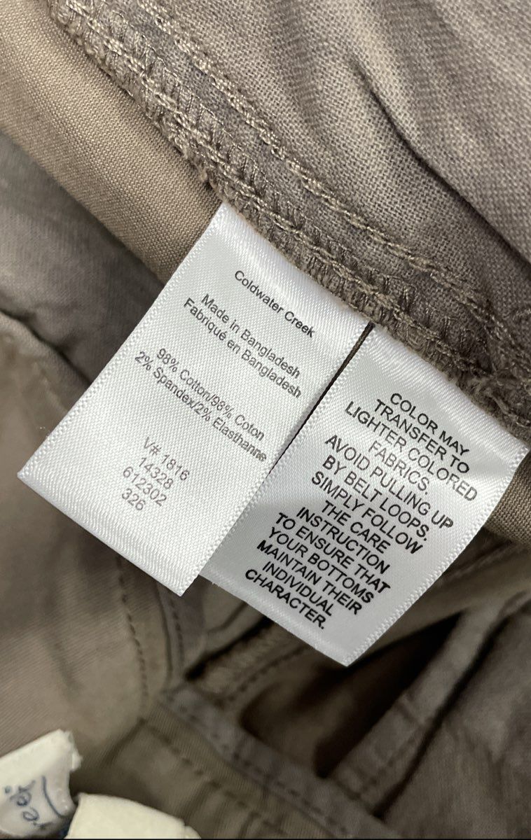 Coldwater Creek Women's Tan Textured Chino Pants Khaki Straight Leg Sz 12